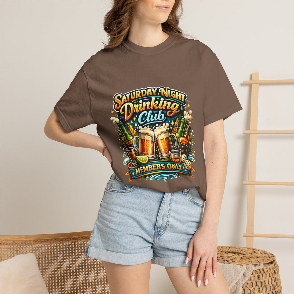 Saturday Night Drinking Club T-shirt | Beer Glasses, Bottles, Members Only