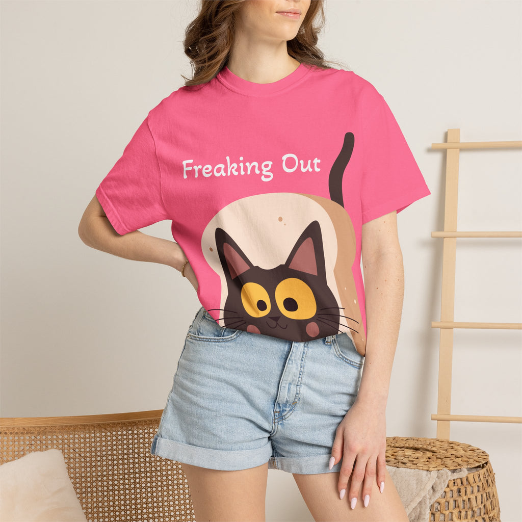 Black Cat in Toast T-Shirt | Cute Kawaii Kitty Illustration