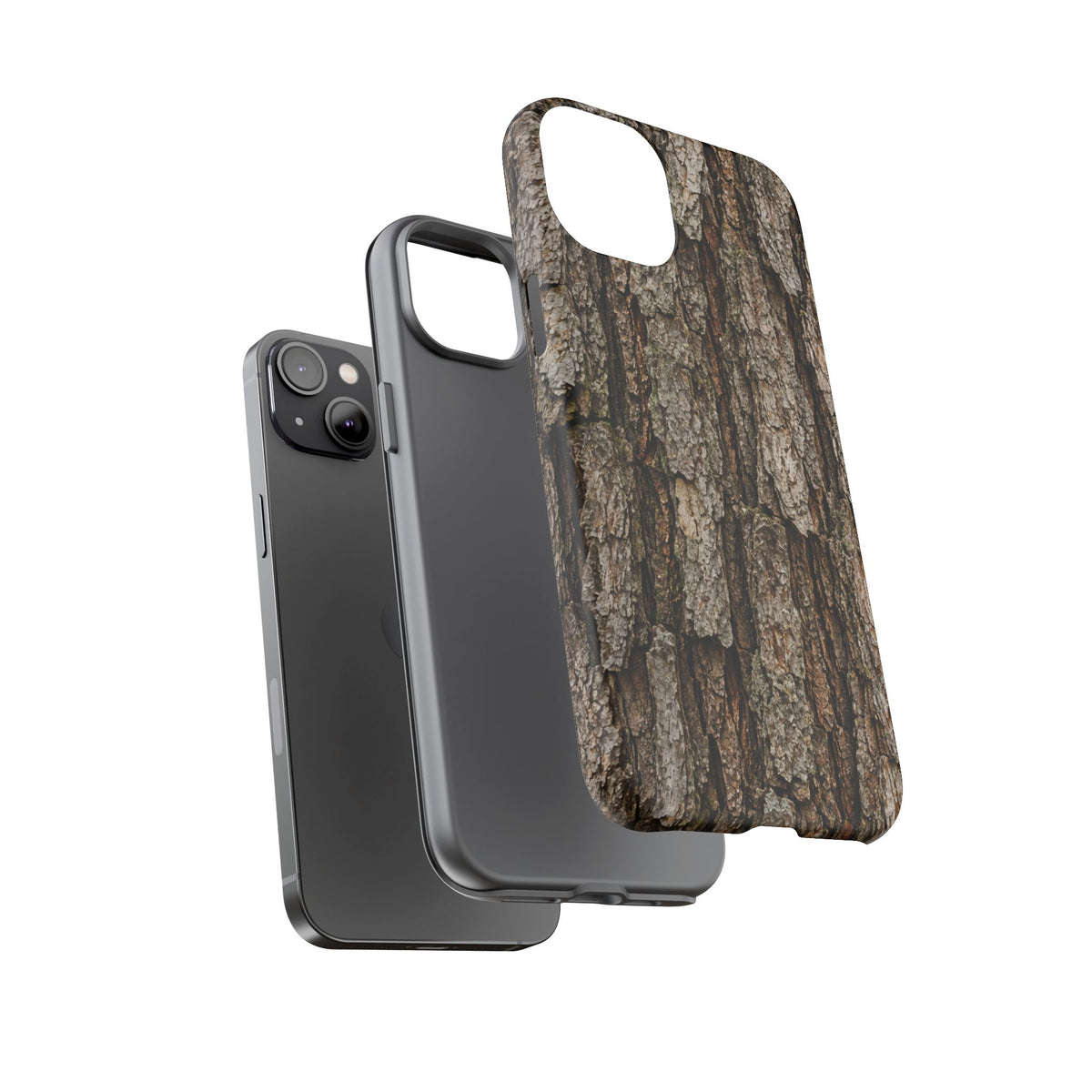 Bark Texture Phone Case - Rugged Woodland Camouflage for Nature Lovers
