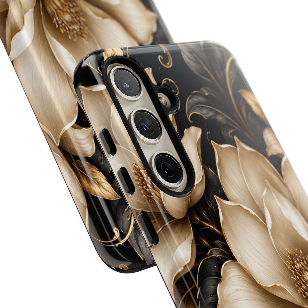 Floral Tough Case — Elegant Gold Magnolia Phone Case