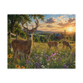 Sunrise Meadow Deer Jigsaw Puzzle — Scenic Wildlife Puzzle (110–1014 pcs)