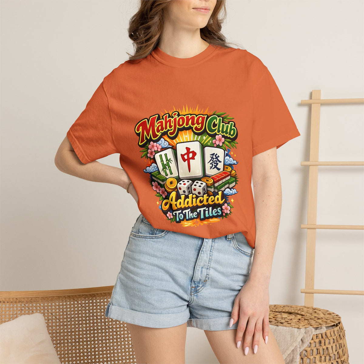 Mahjong Club Addicted to the Tiles T-shirt | Mahjong Graphic Tee