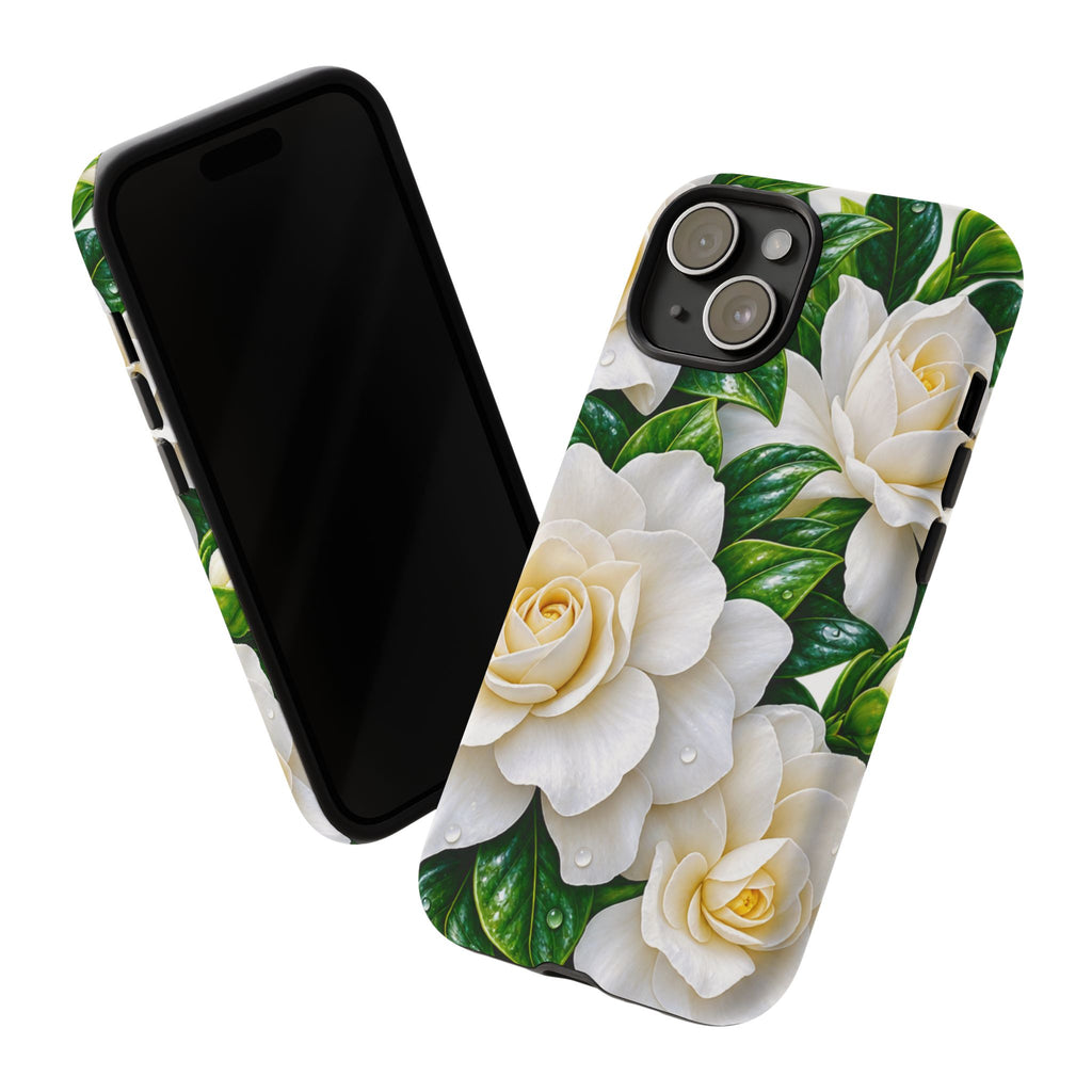 Floral Camellia Tough Case — White Gardenia Phone Cover