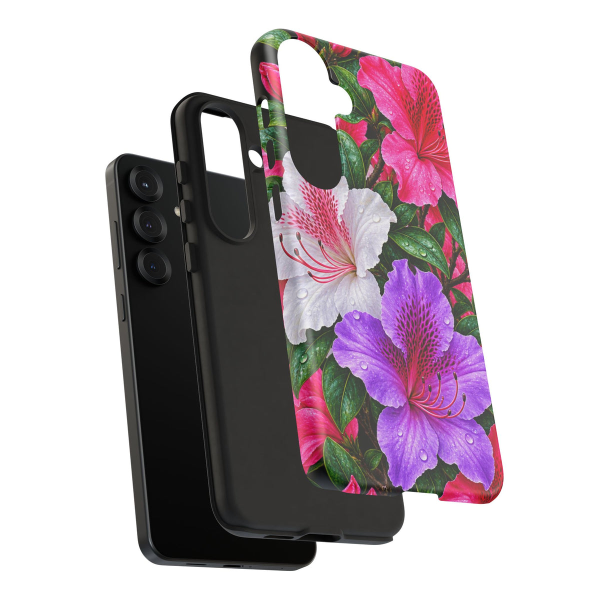 Floral Azalea Phone Case — Vibrant Pink & Purple Blossom Protection