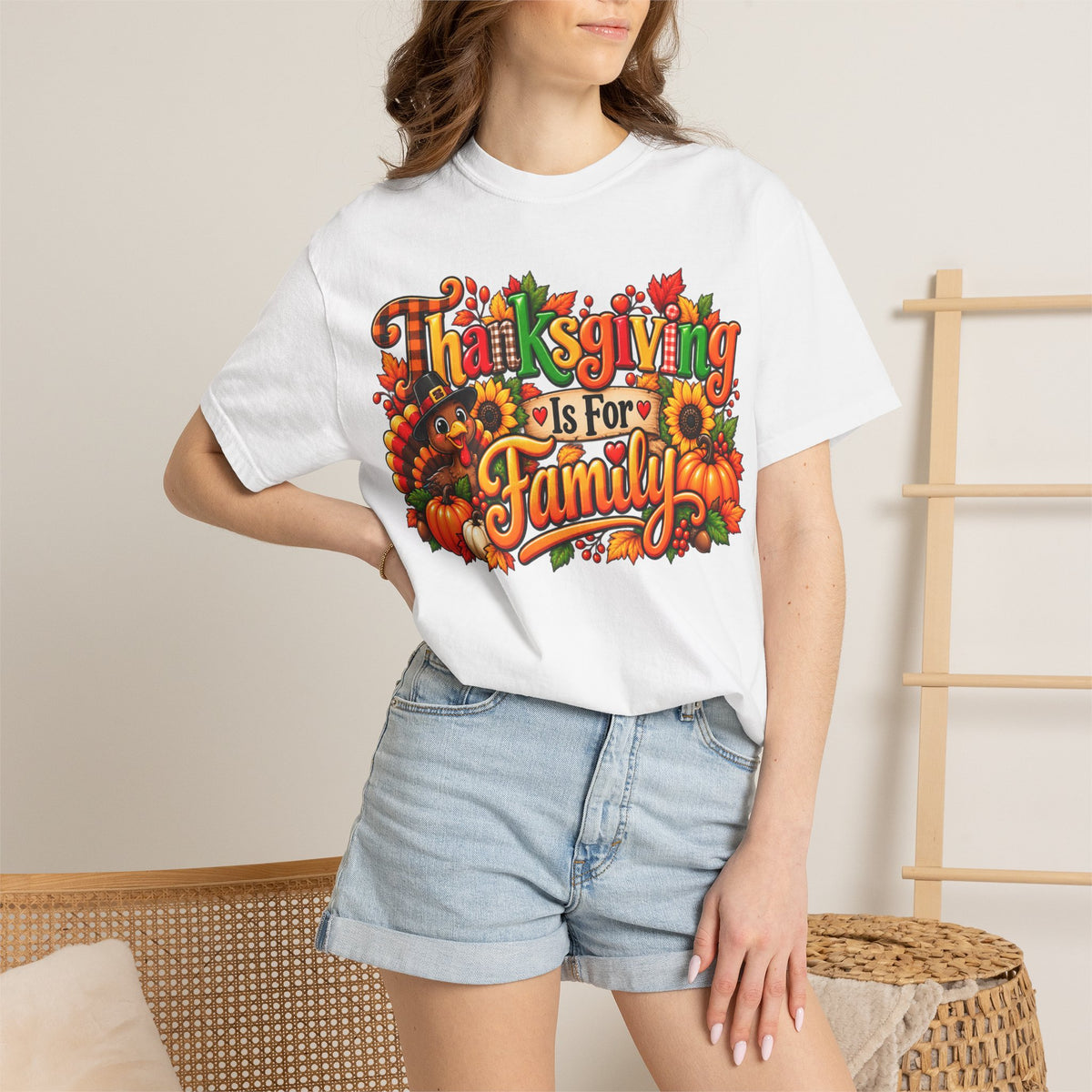 Thanksgiving Is For Family T-Shirt — Fall Harvest Holiday Tee