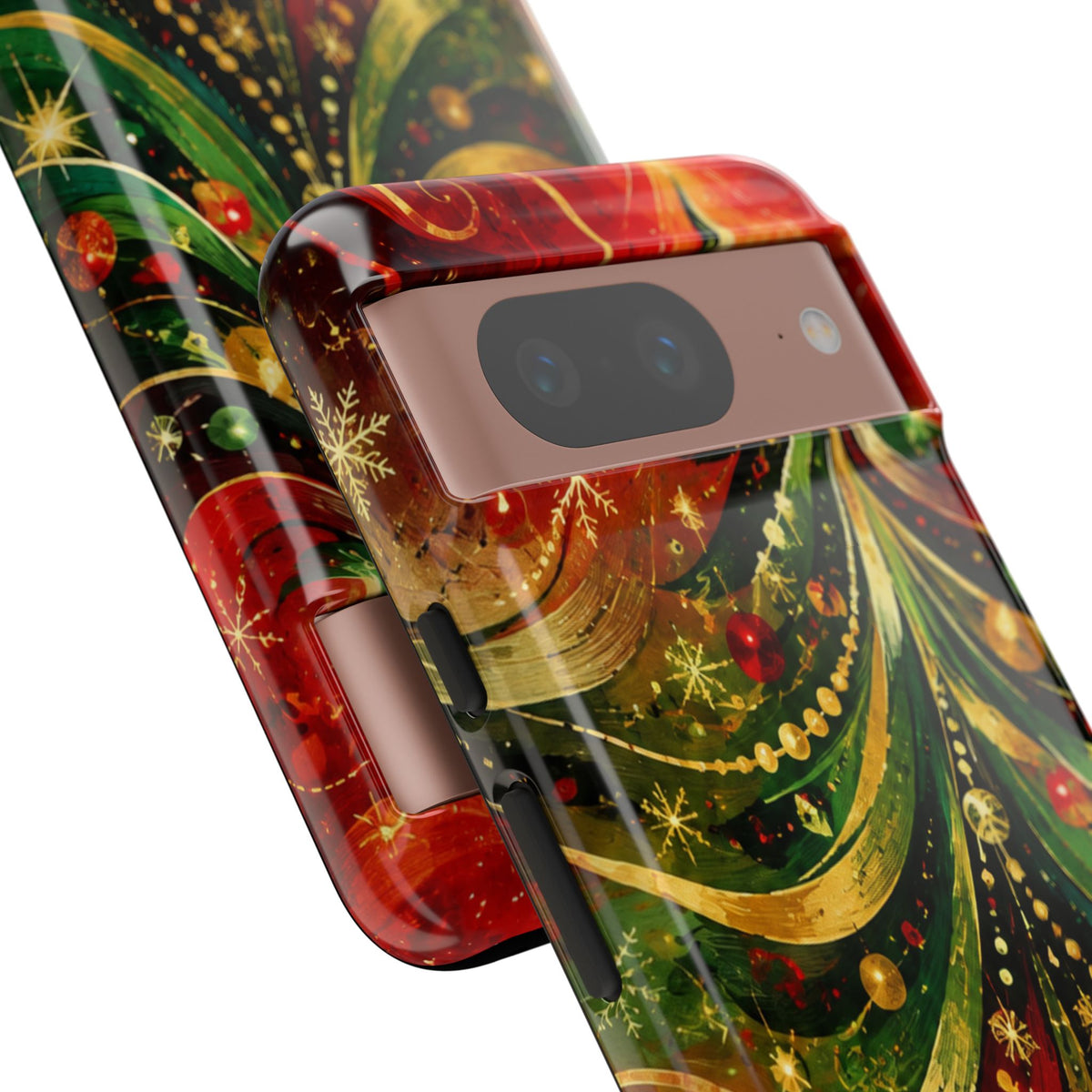 Christmas Tree Tough Phone Case — Festive Red & Green Holiday Phone Cover