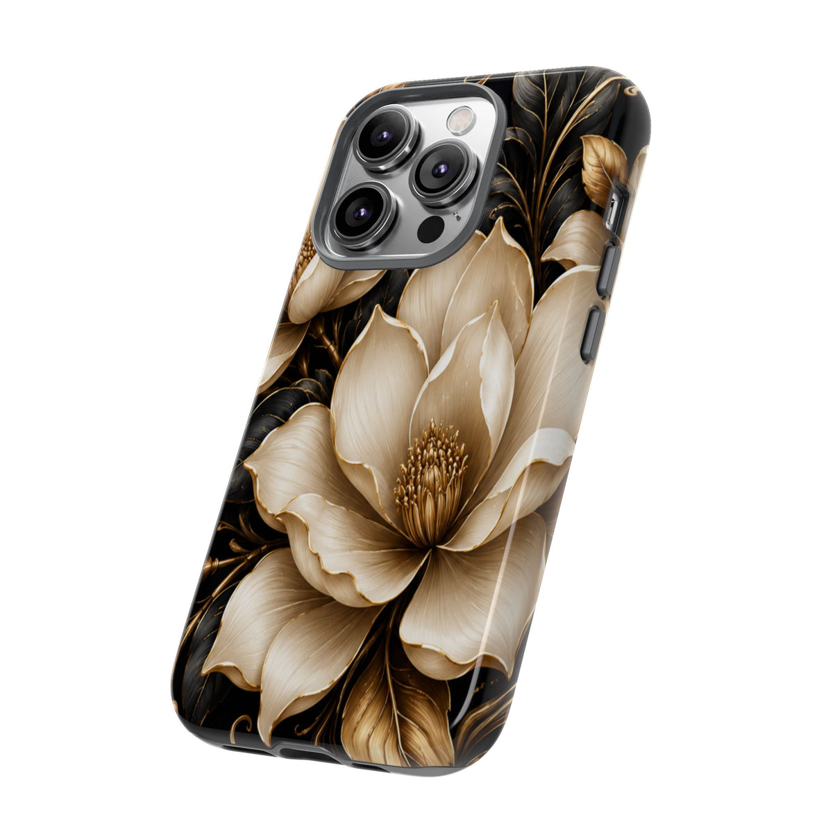 Floral Tough Case — Elegant Gold Magnolia Phone Case