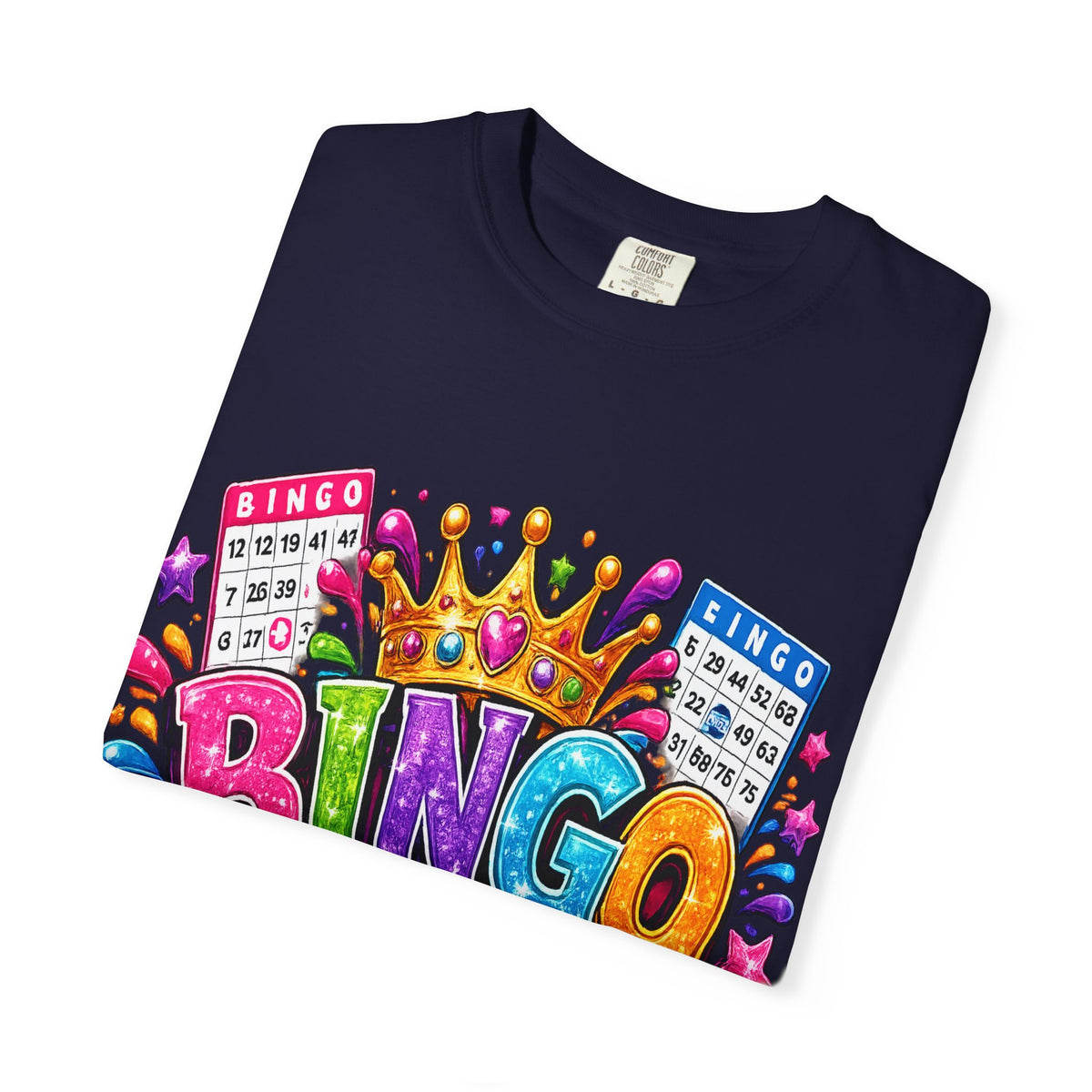 Bingo Queen T-shirt | Colorful Crown Bingo Balls Design