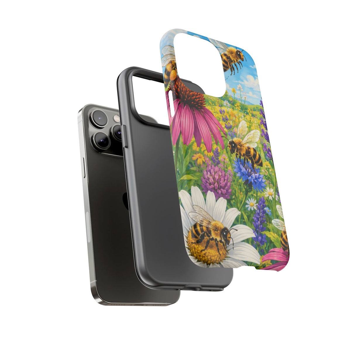 Bee Meadow Phone Case — Floral Honeybee Protective Cover