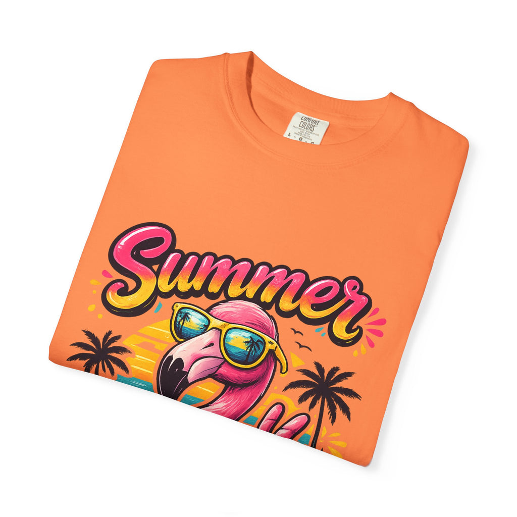 Summer Vibes Flamingo T-Shirt | Tropical Beach Graphic