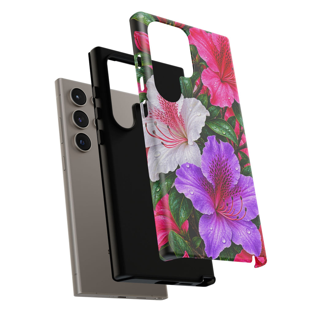 Floral Azalea Phone Case — Vibrant Pink & Purple Blossom Protection