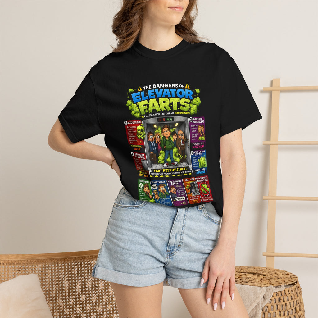 Elevator Farts chart T-shirt | Funny Bathroom Humor Tee