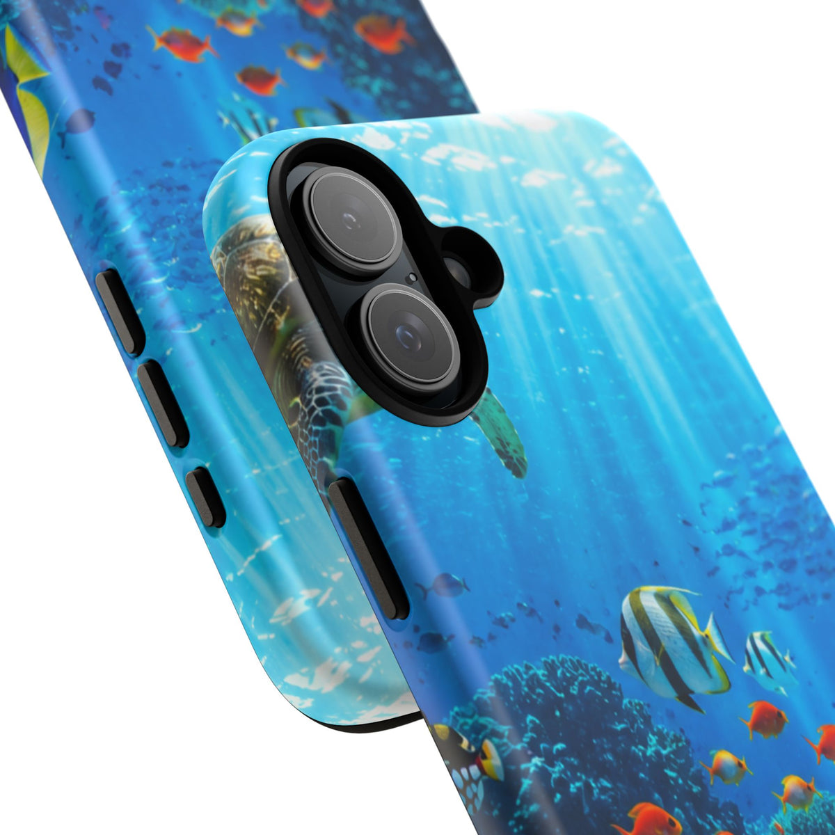Underwater Ocean Life Tough Phone Case — Coral Reef & Sea Turtle Protective Cover