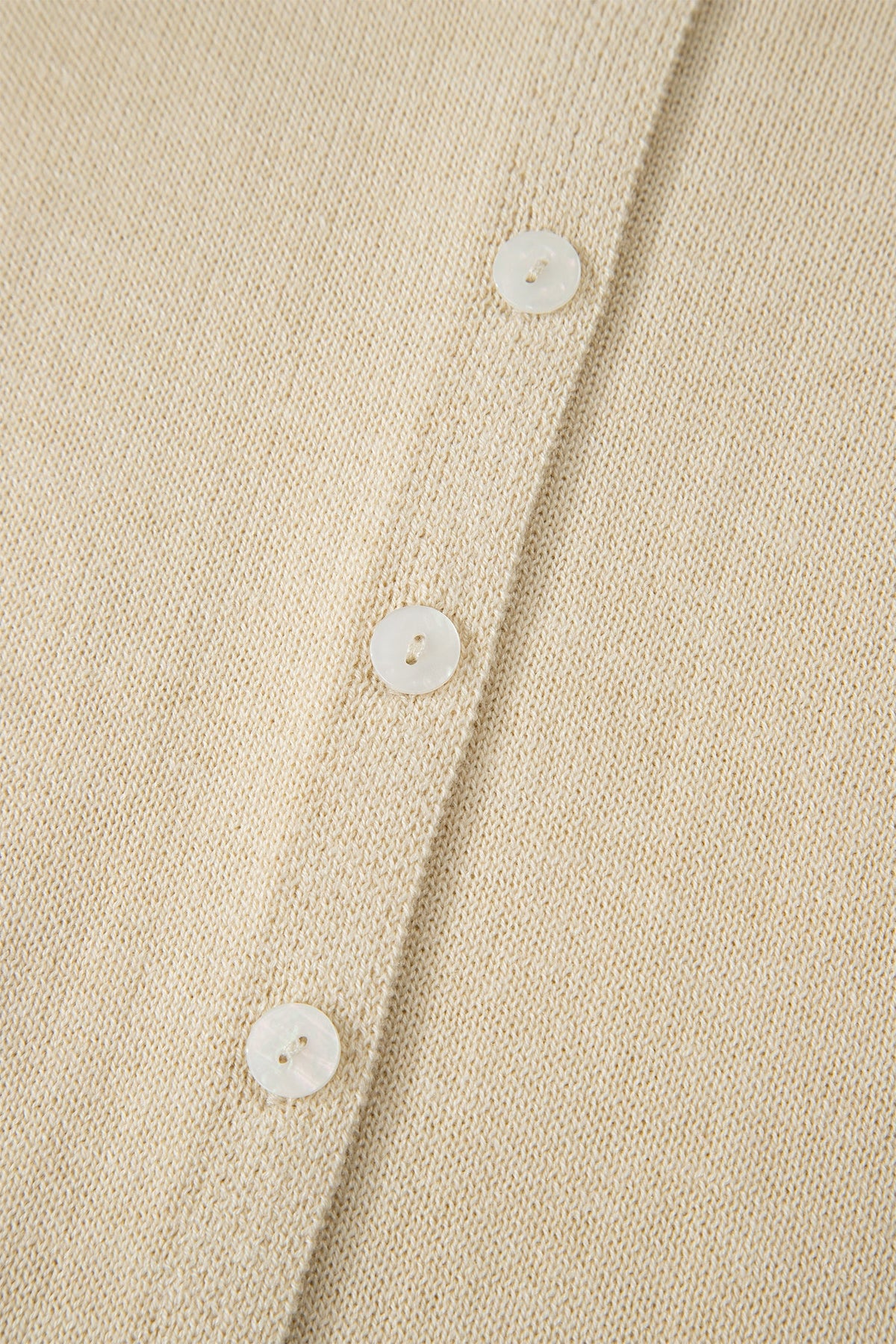 Solid Button-Front Rolled Hem Sweater Top
