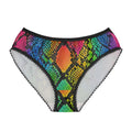 Rainbow Snakeskin Women's Briefs — Colorful High-Waist Patterned Underwear