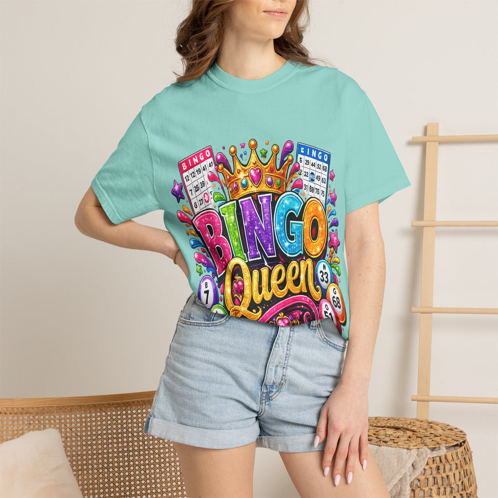 Bingo Queen T-shirt | Colorful Crown Bingo Balls Design