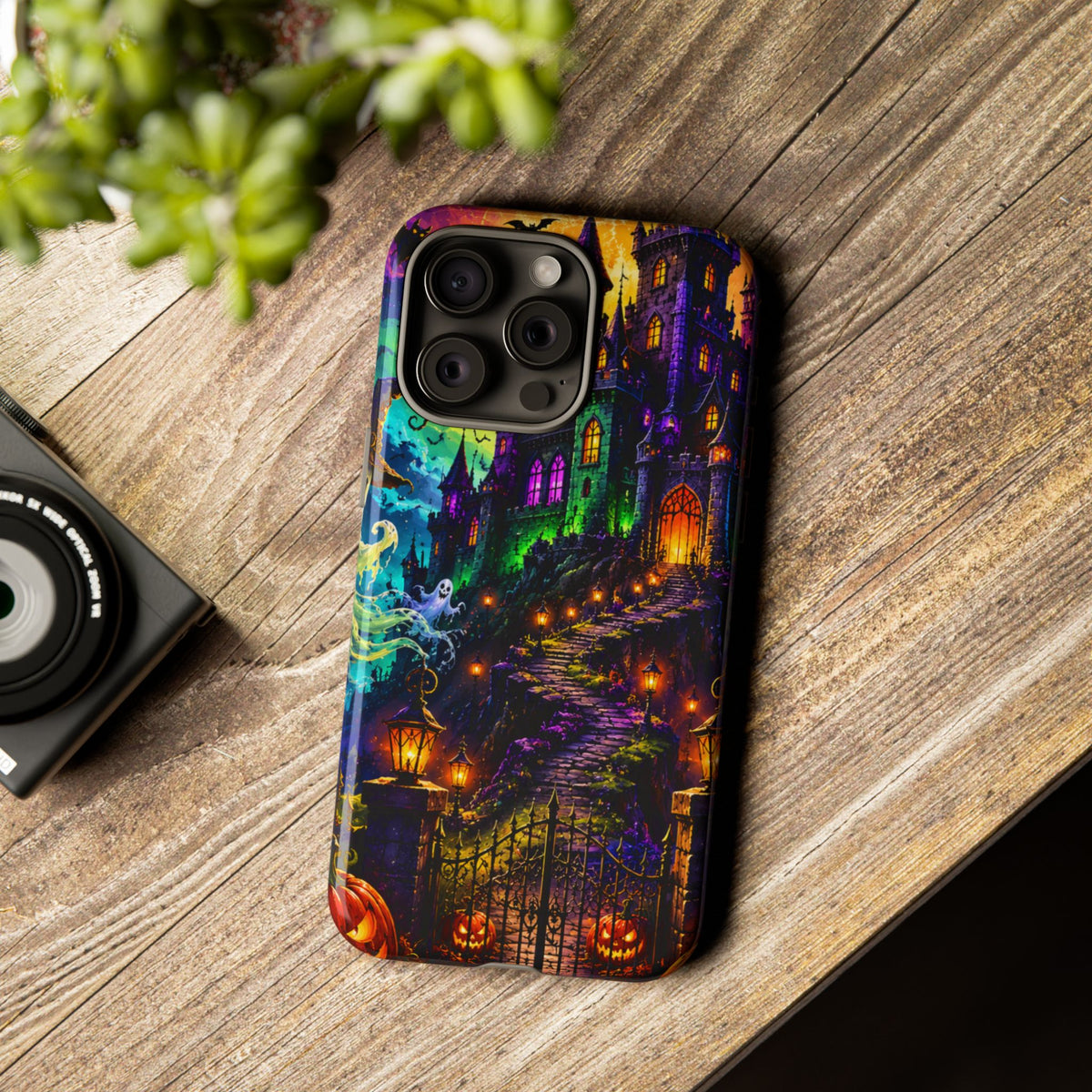 Halloween Haunted Castle Phone Case — Spooky Pumpkin & Ghost Tough Case
