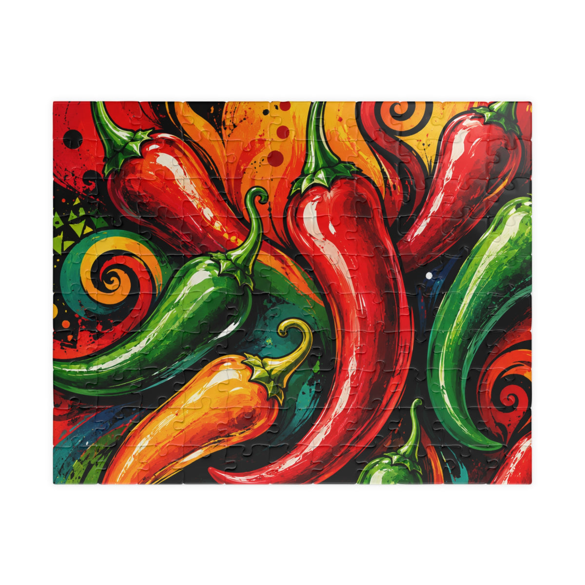 Spicy Peppers Jigsaw Puzzle — Colorful Chili Pepper Art Puzzle (110/252/520/1014 pcs)