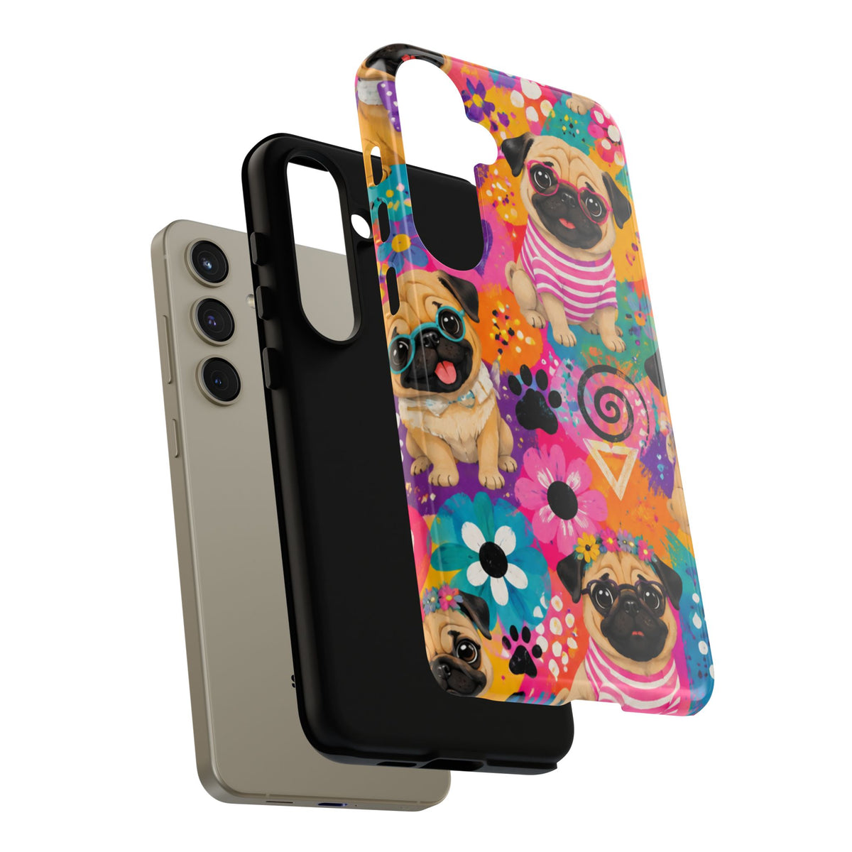 Pug Pop Art Phone Case — Colorful Pug Pattern Tough Case