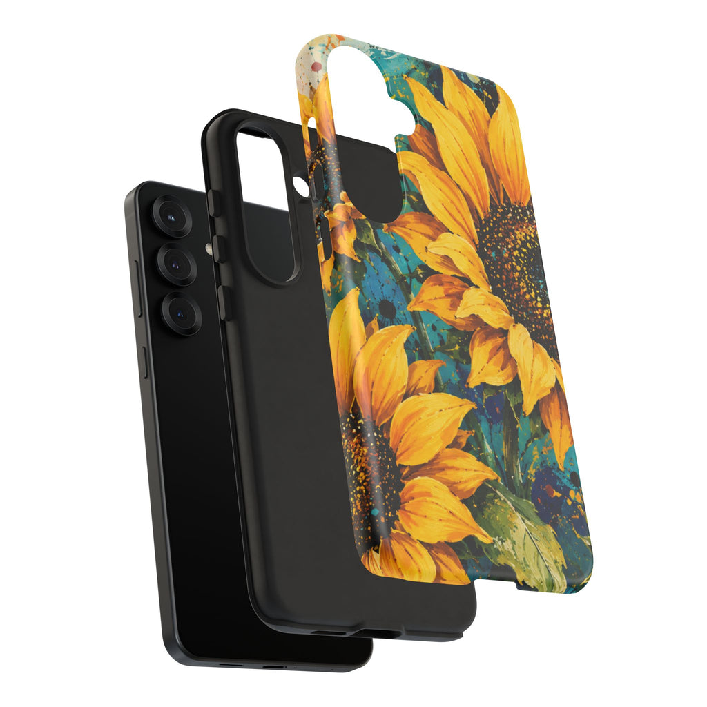 Sunflower Art Phone Case — Vibrant Yellow Floral Tough Case