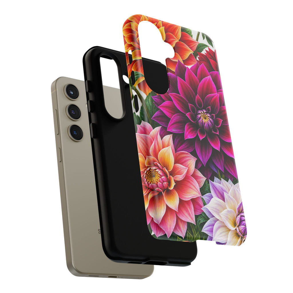 Floral Dahlia Tough Phone Case — Vibrant Protective Floral Phone Cover