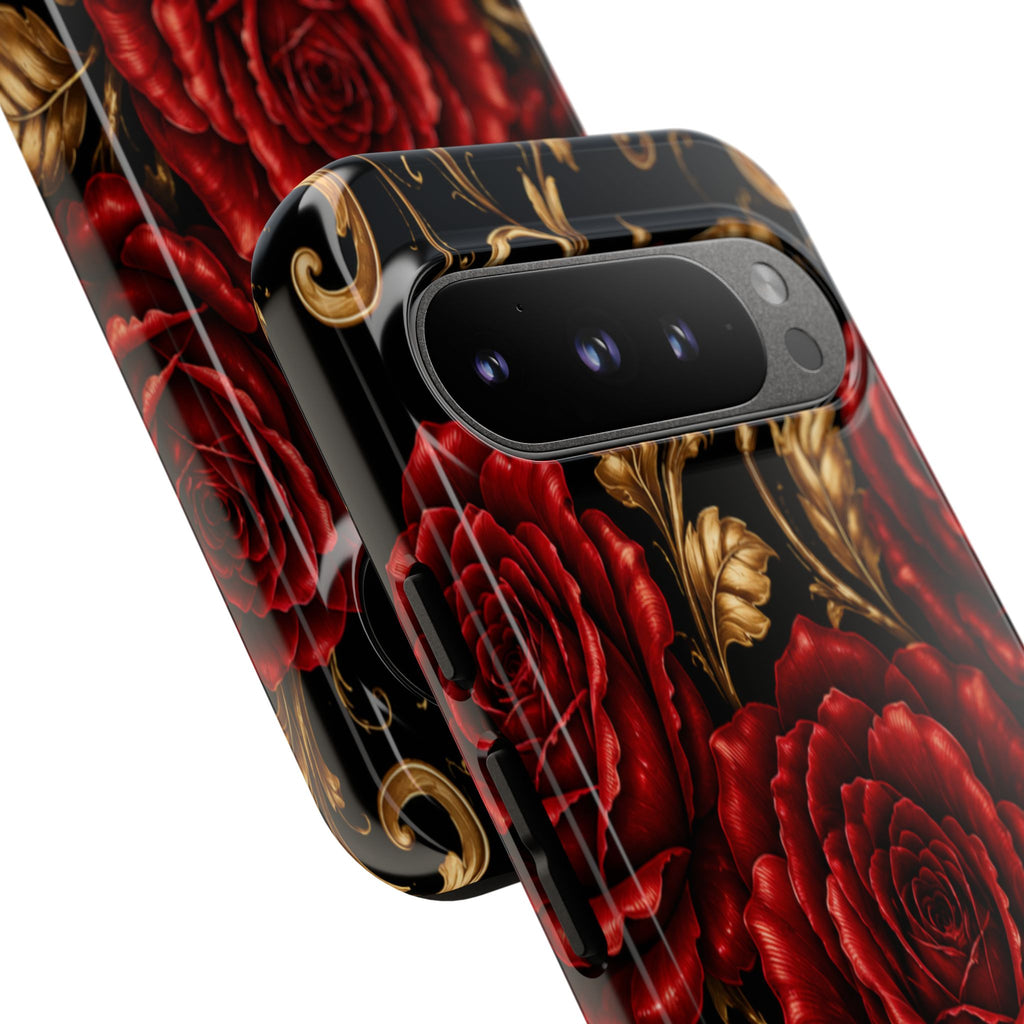 Tough Cases — Vintage Red Rose Floral Phone Case