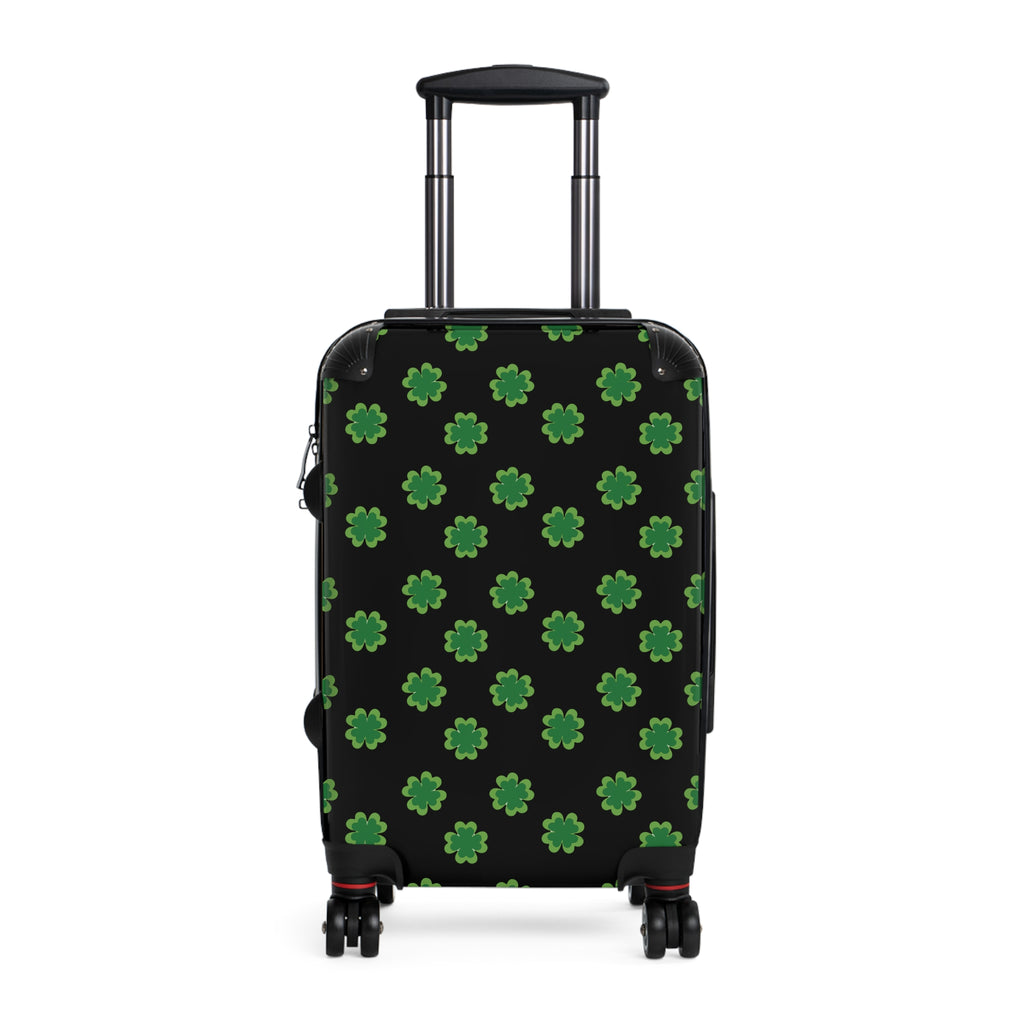 St. Patrick's Clover Suitcase — Green Shamrock Pattern Carry-On