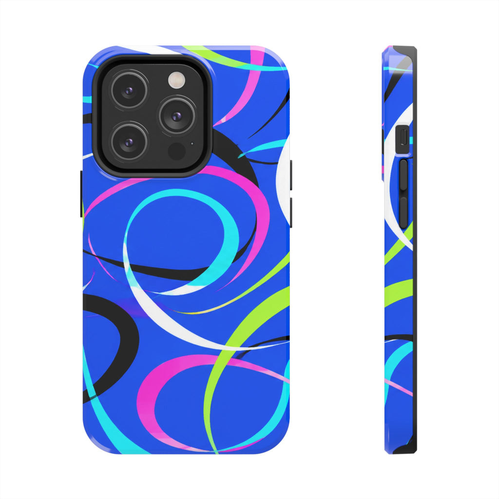 Tough Phone Case — Blue Abstract Swirl Protective Cover