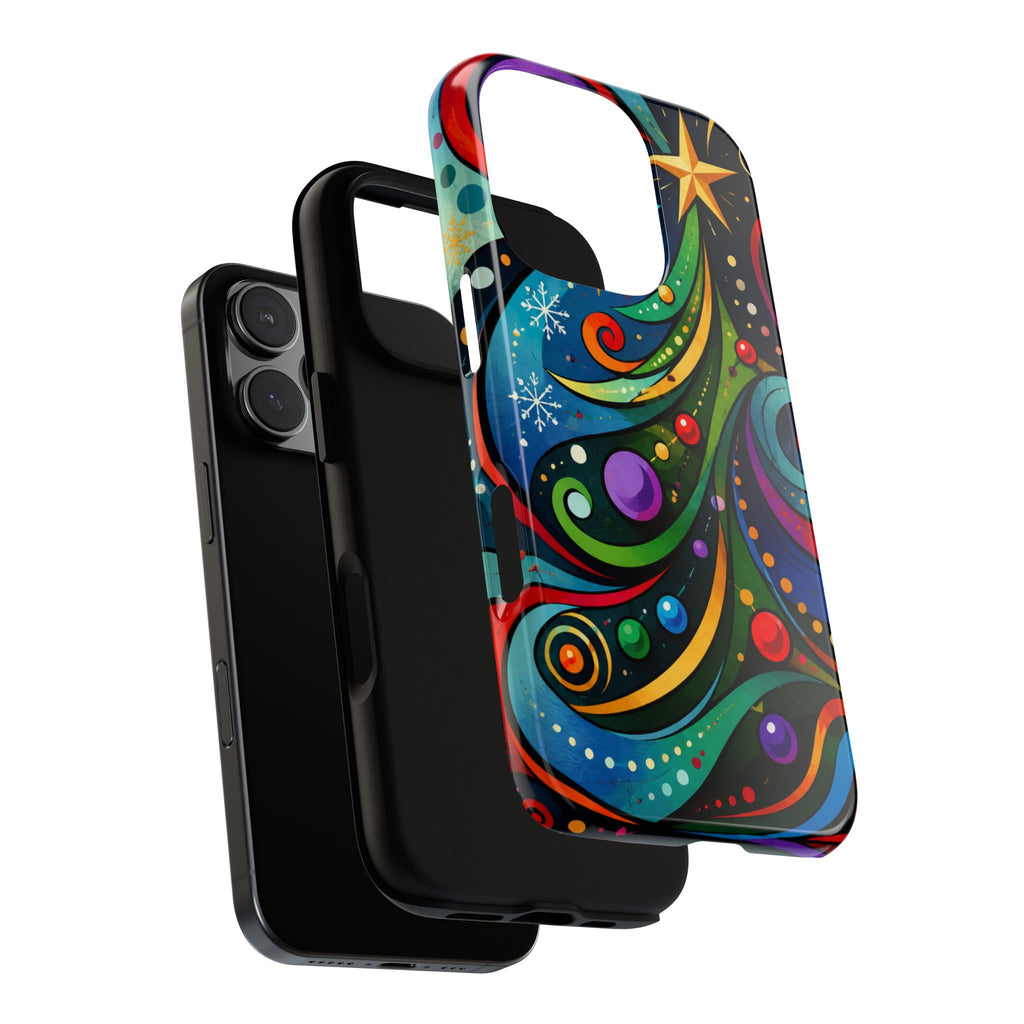 Colorful Swirl Christmas Tree Tough Phone Case