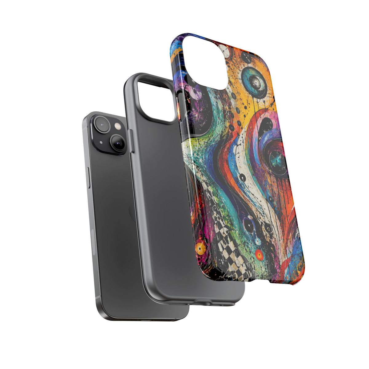 Abstract Cosmic Swirl Phone Case — Colorful Artistic iPhone Tough Case
