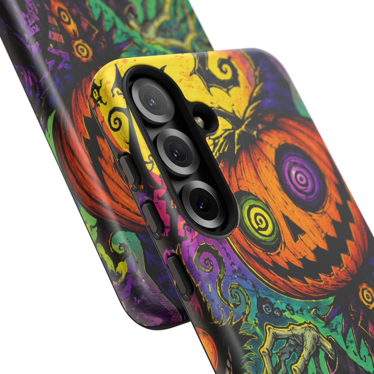 Halloween Pumpkin Skull Phone Case — Psychedelic Jack-o'-Lantern Tough Case