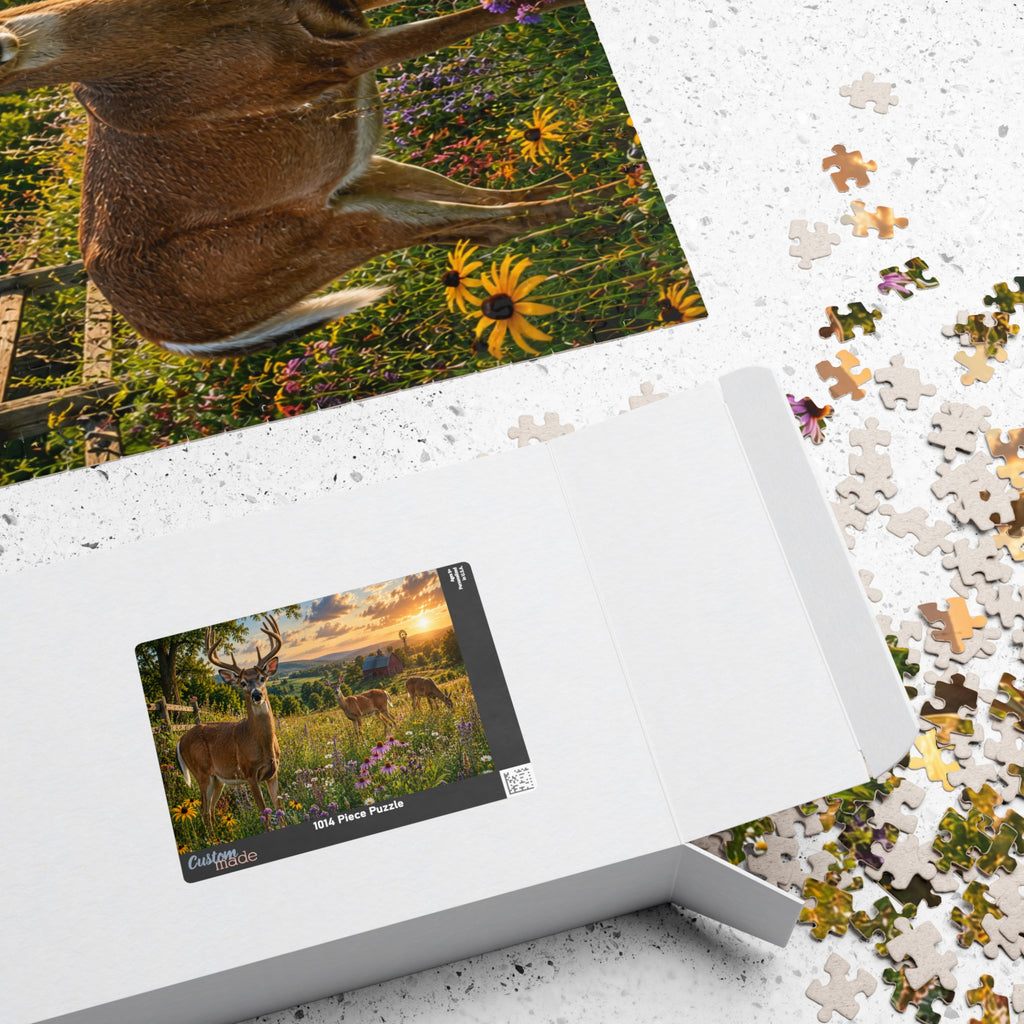 Sunrise Meadow Deer Jigsaw Puzzle — Scenic Wildlife Puzzle (110–1014 pcs)