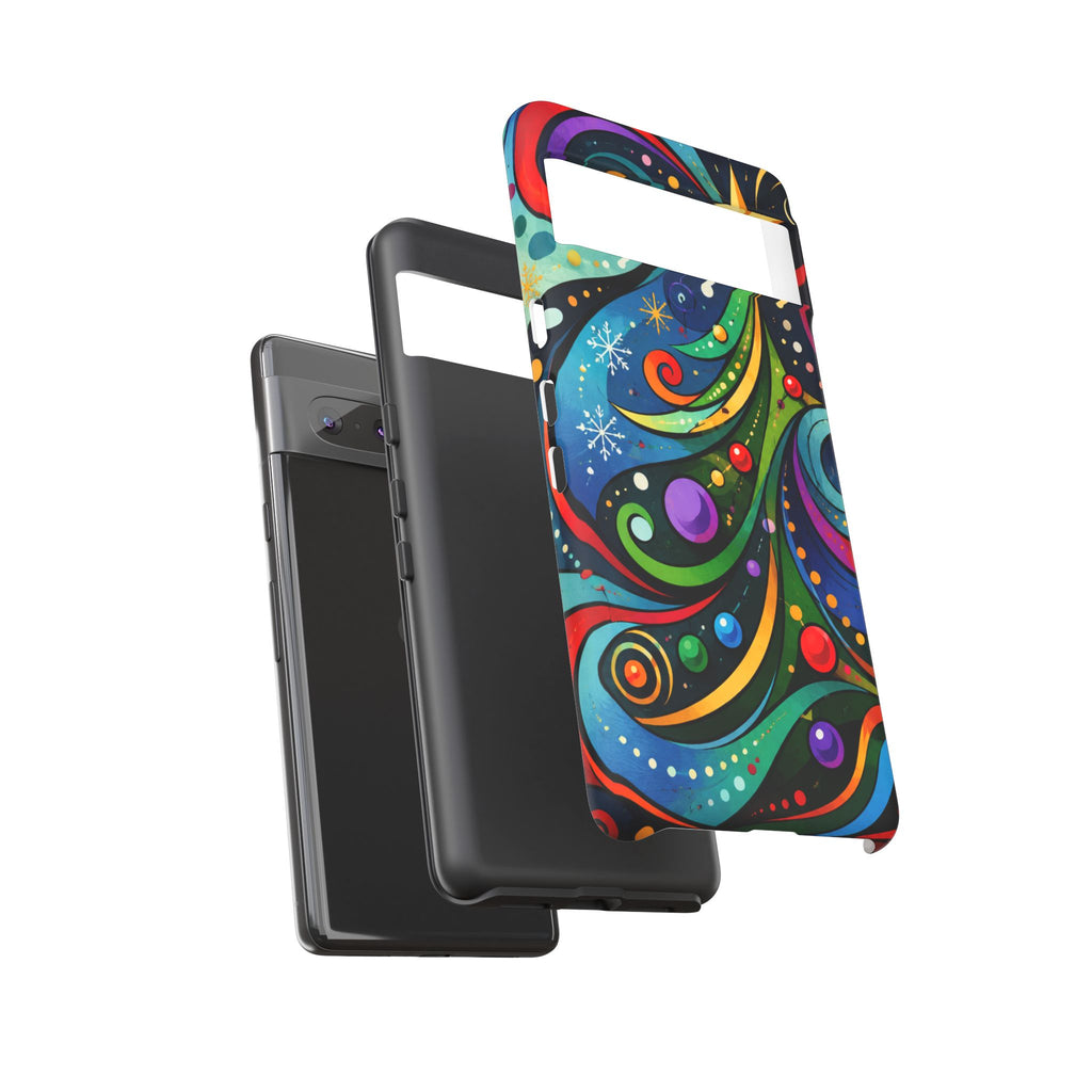 Colorful Swirl Christmas Tree Tough Phone Case