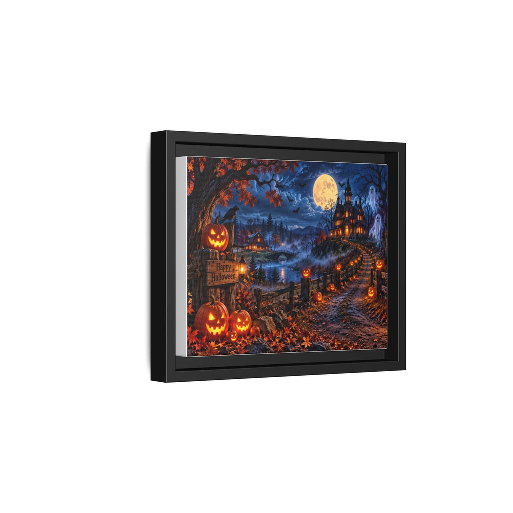Halloween Pumpkin Path Matte Canvas Framed Wall Art