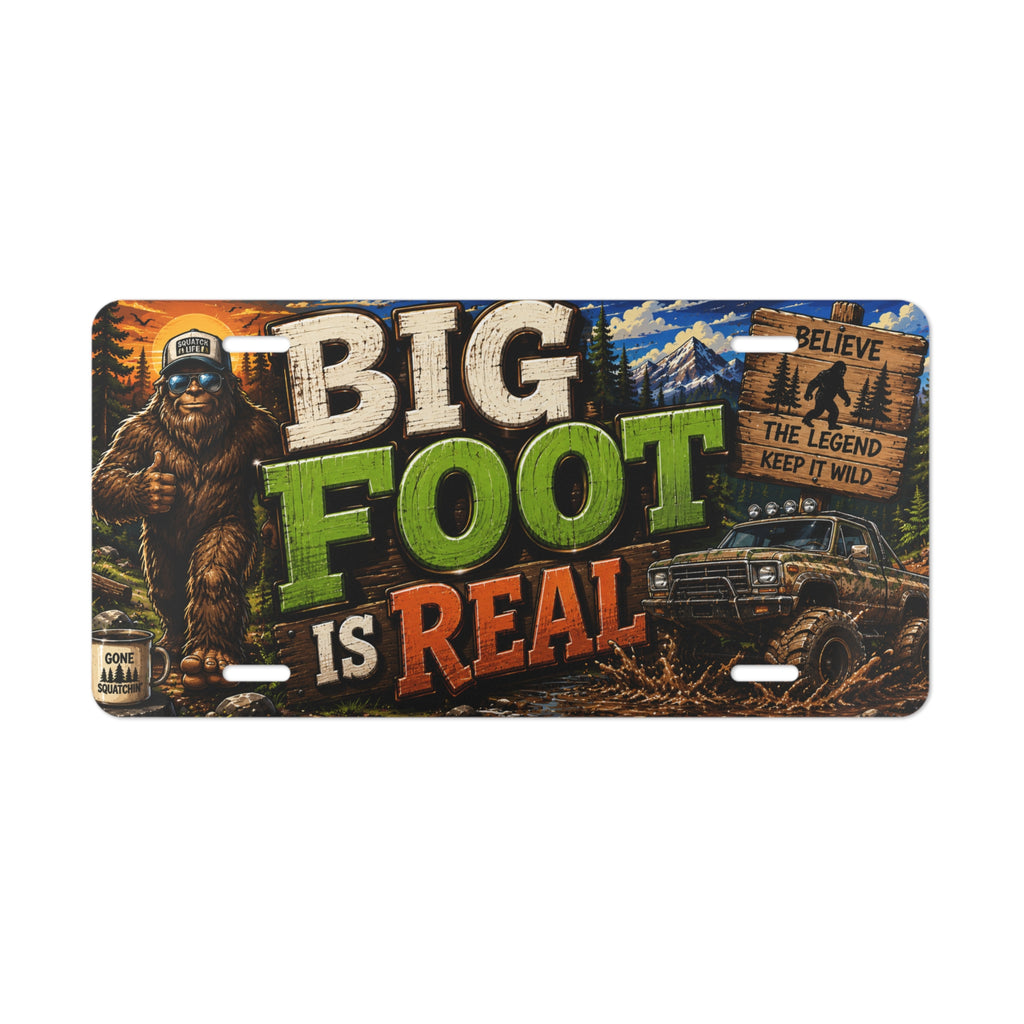 Bigfoot Is Real vanity plate | Sasquatch license tag