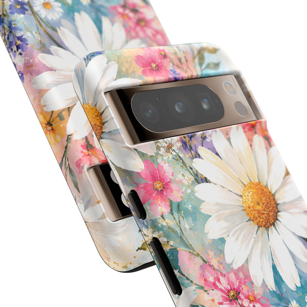 Floral Daisy Phone Case — Watercolor Daisies Protective Tough Case