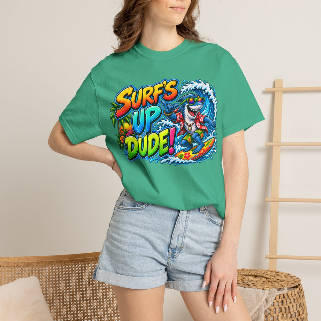 Surf's Up Dude! Surf Shark Graphic T-Shirt