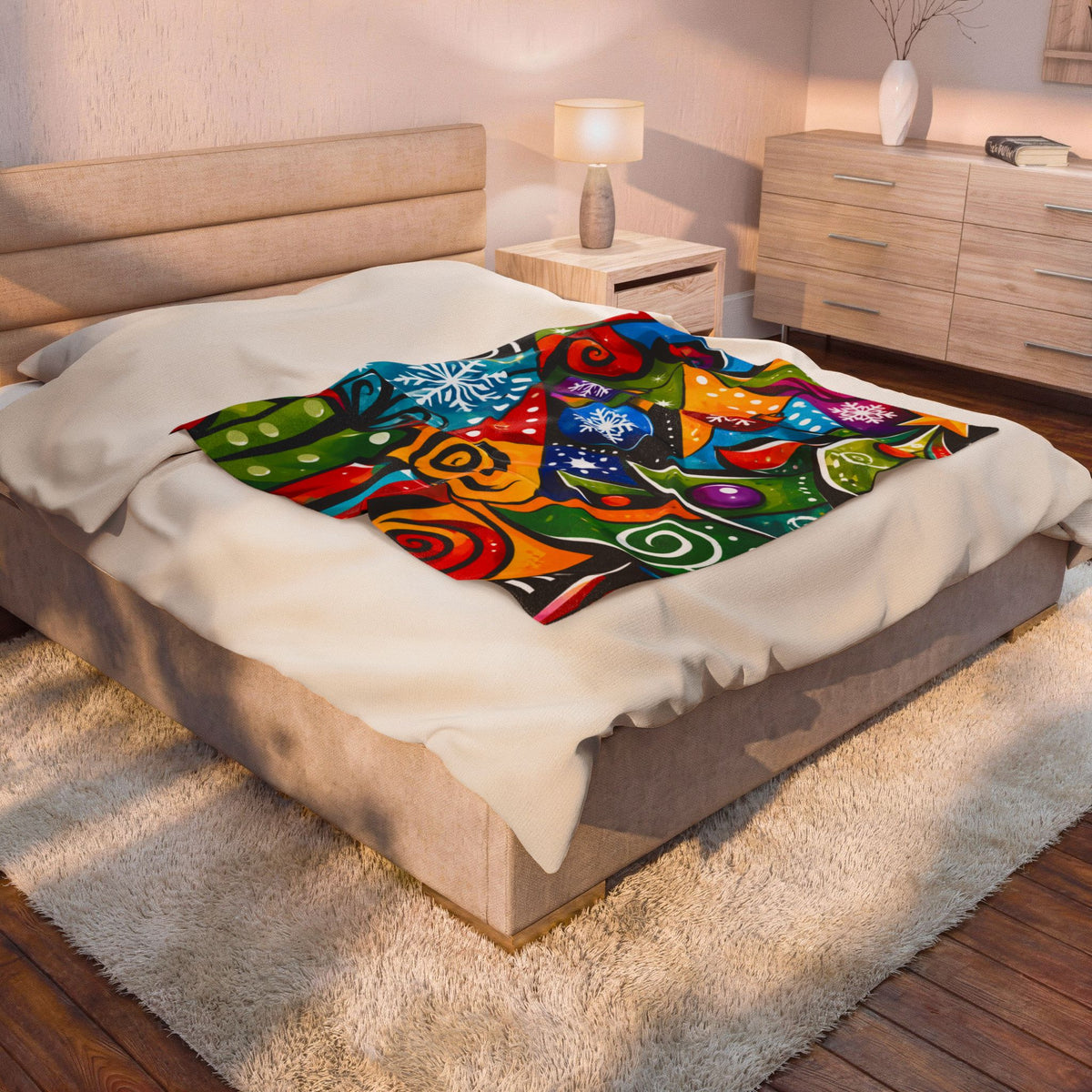 Christmas Ornaments Velveteen Plush Blanket