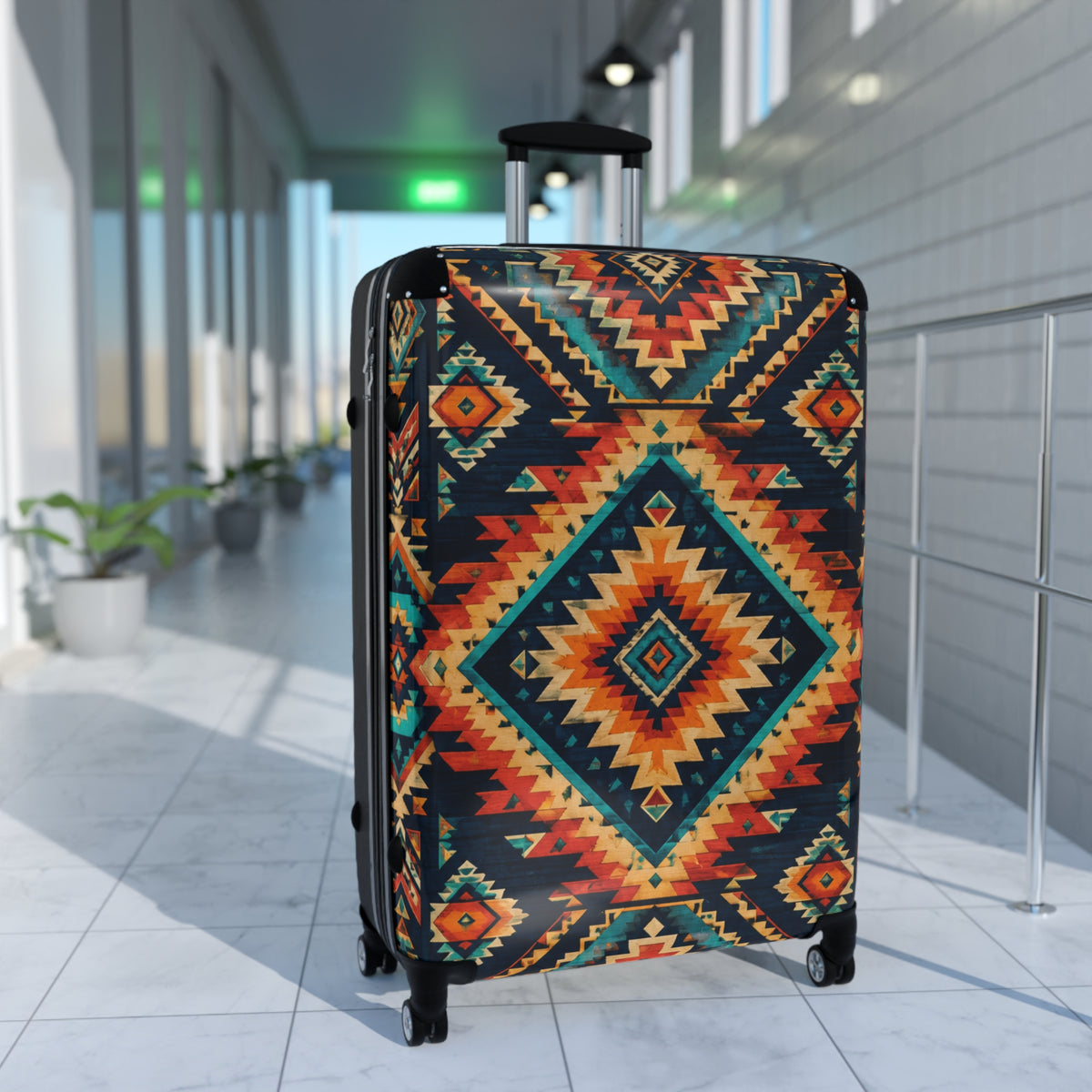 Southwestern Aztec Pattern Carry-On Suitcase - Boho Travel Luggage