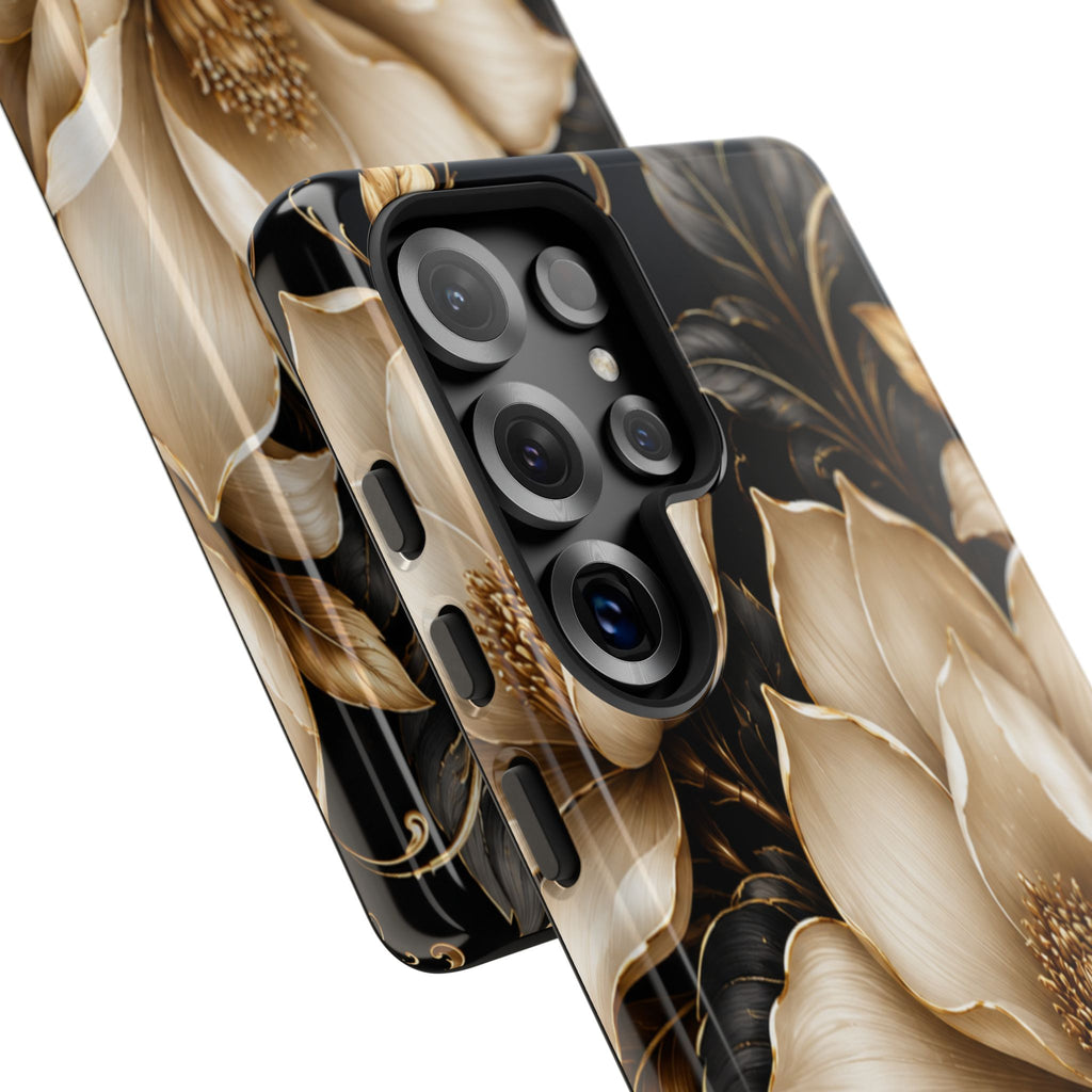 Floral Tough Case — Elegant Gold Magnolia Phone Case