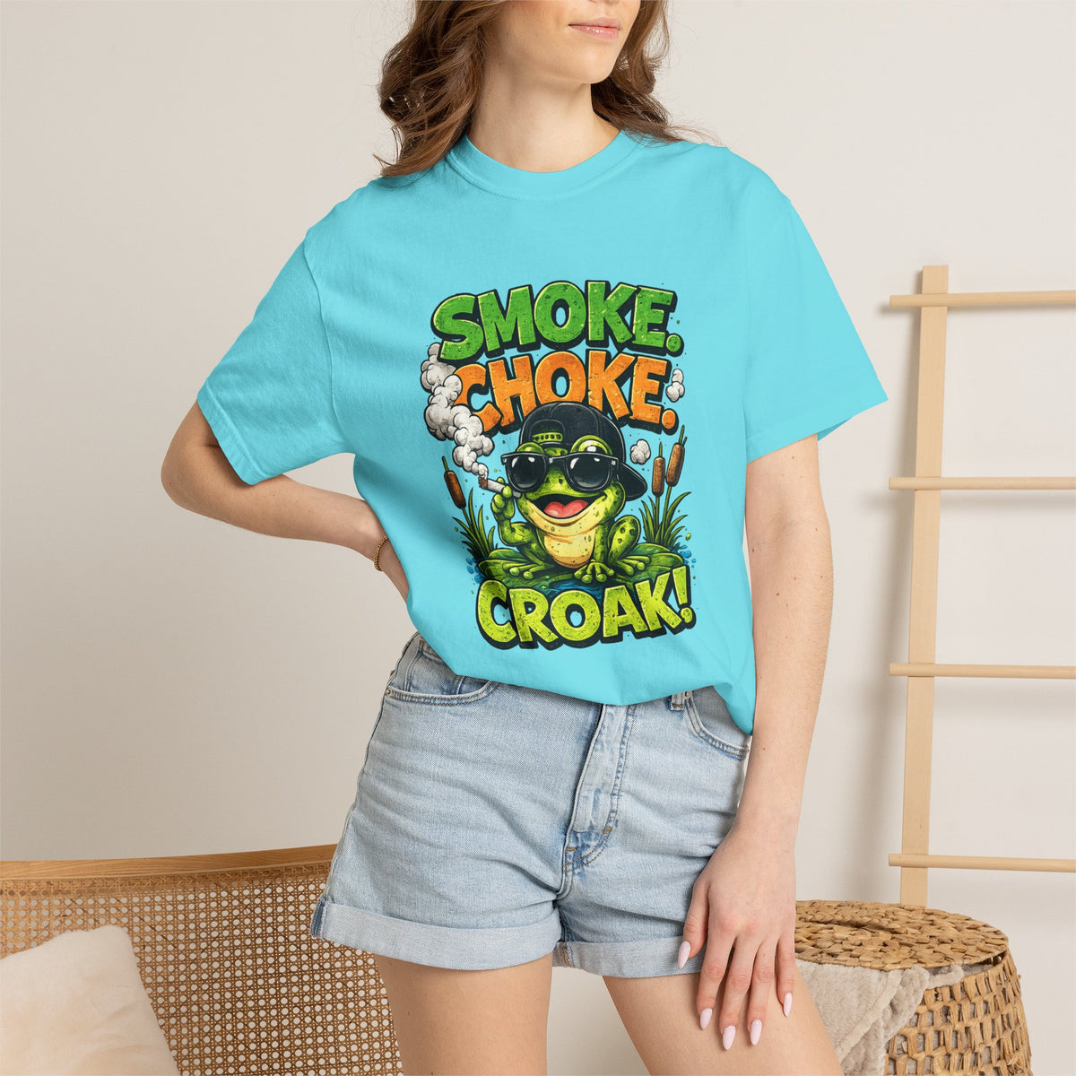 Smoke Choke Croak Frog T-shirt | Graphic Frog Tee