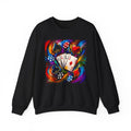 Poker Aces Crewneck Sweatshirt — Colorful Casino Cards & Chips Design