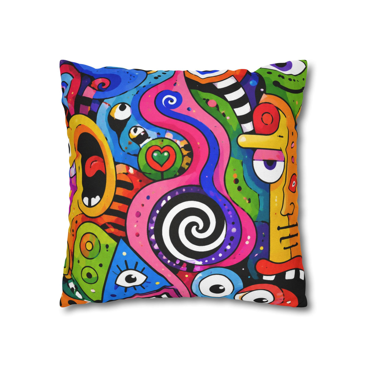 Colorful Abstract Doodle Pillowcase | Spun Polyester Square Pillowcase