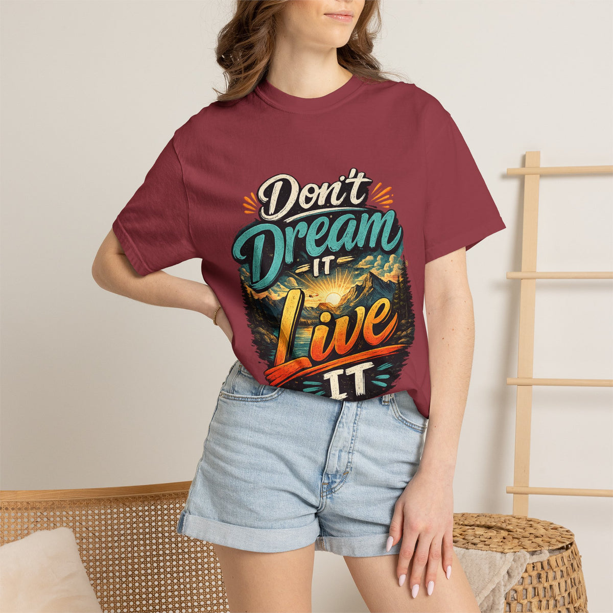 Don’t Dream It Live It T-shirt | Adventure Sunset Typography