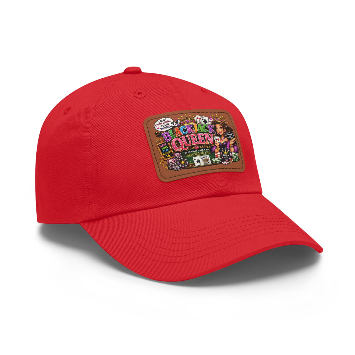 Black Queen patch dad hat | Leather patch baseball cap