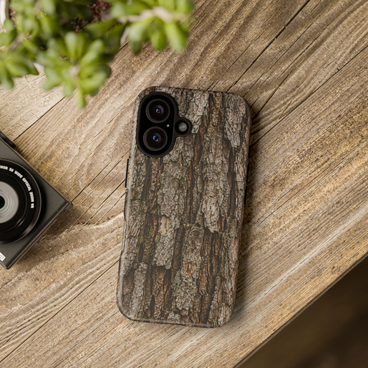 Bark Texture Phone Case - Rugged Woodland Camouflage for Nature Lovers