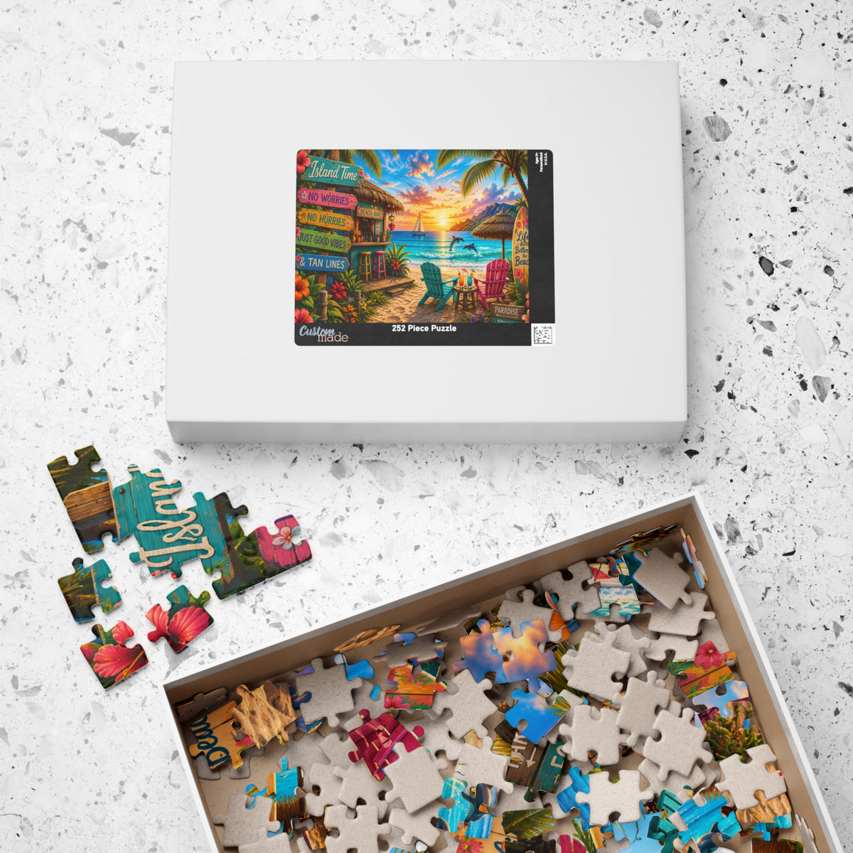 Tropical Beach Sunset Puzzle — Island Time Scenic Jigsaw (110/252/520/1014 pcs)