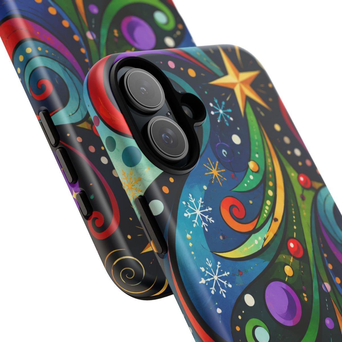 Colorful Swirl Christmas Tree Tough Phone Case