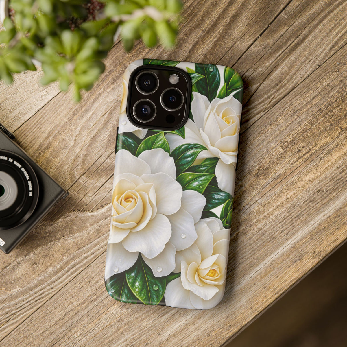 Floral Camellia Tough Case — White Gardenia Phone Cover
