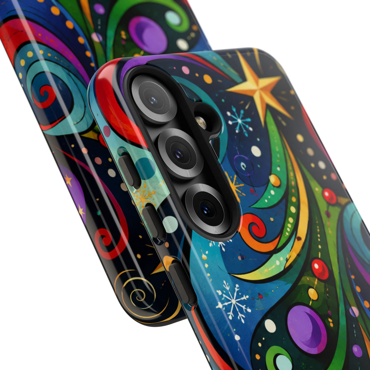 Colorful Swirl Christmas Tree Tough Phone Case